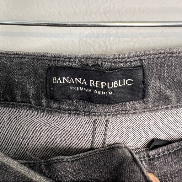 Banana Republic Jeans Womens 28 Gray Button Fly High Rise Slim Stretch Denim - Picture 4 of 8
